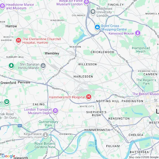 Map showing 11 Station Road, London NW10 4UJ